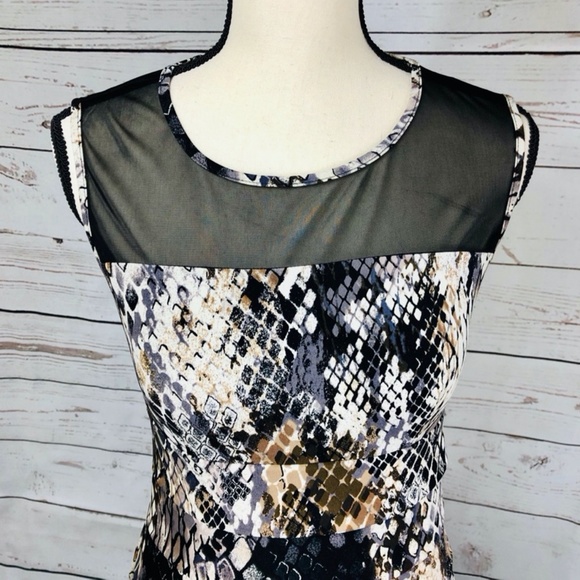 Snake Print Midi Cocktail Dress Size 8 M NWT - Picture 3 of 7